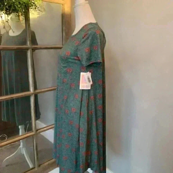 Lularoe Green Floral Carly Dress - Picture 2 of 3